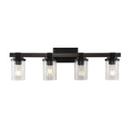 Ferme Iron/Seeded Glass Rustic Farmhouse LED Vanity Light, by JONATHAN Y