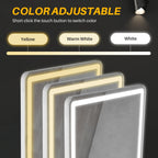 Miroir de sol avec éclairage LED, miroir pleine longueur 64 x 21 avec support, miroir suspendu, miroir mural, miroir intégral