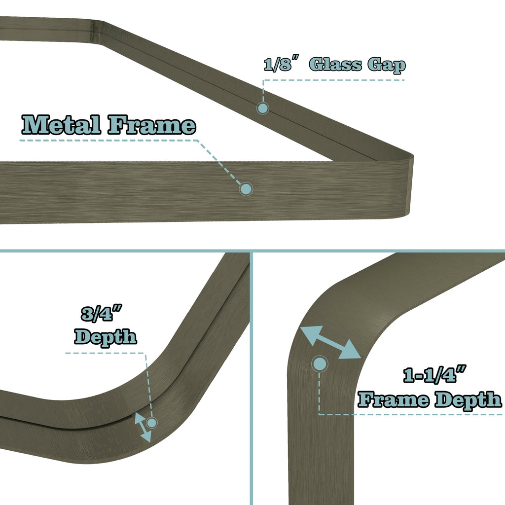 Framed Wall Mounted Bathroom Vanity Mirror