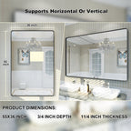 Framed Wall Mounted Bathroom Vanity Mirror