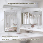 Framed Wall Mounted Bathroom Vanity Mirror