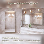 Framed Wall Mounted Bathroom Vanity Mirror