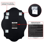 Miroir mural festonné élégant, oblong et biseauté, sans cadre