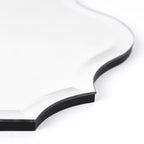 Miroir mural festonné élégant, oblong et biseauté, sans cadre