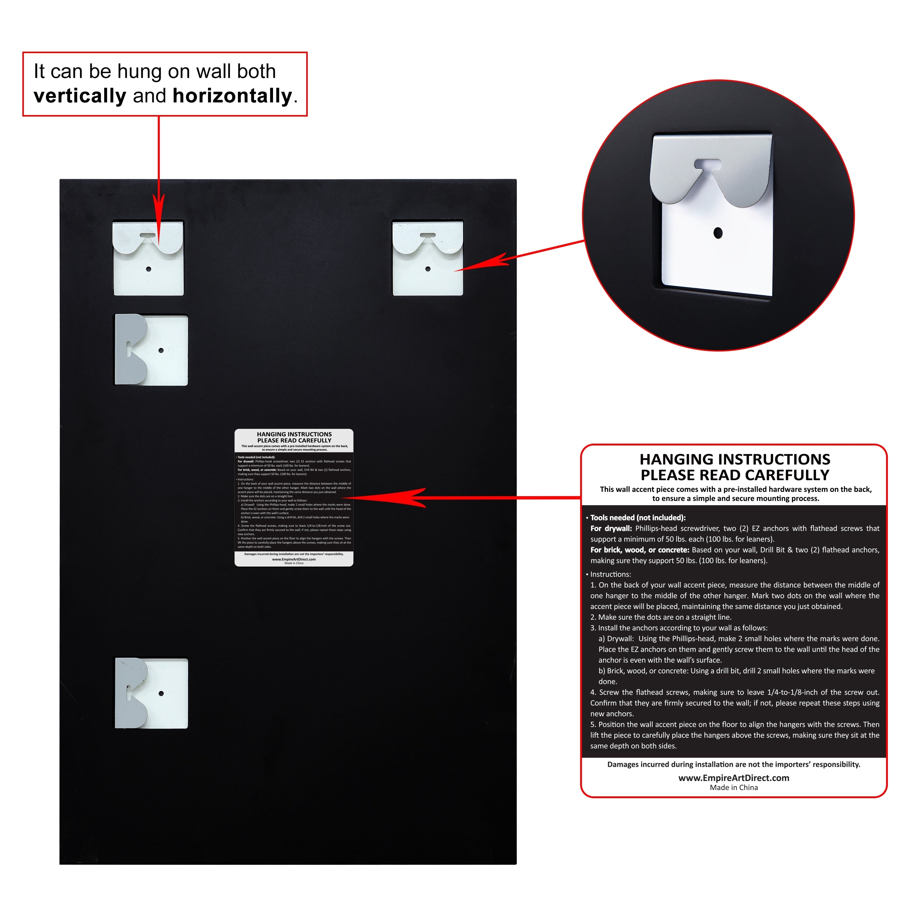 Frameless Beveled Prism Wall Mirror-Square/Rectangluar - Clear