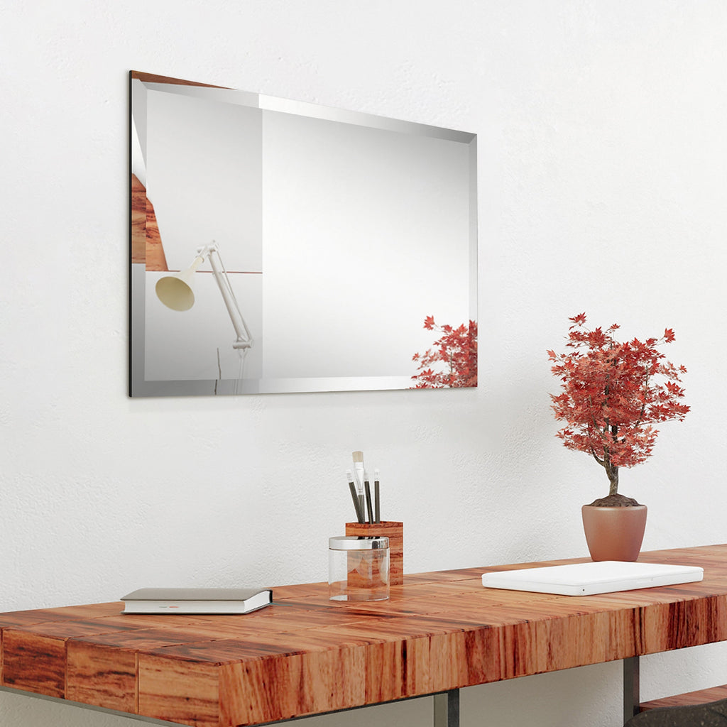 Frameless Beveled Prism Wall Mirror-Square/Rectangluar - Clear