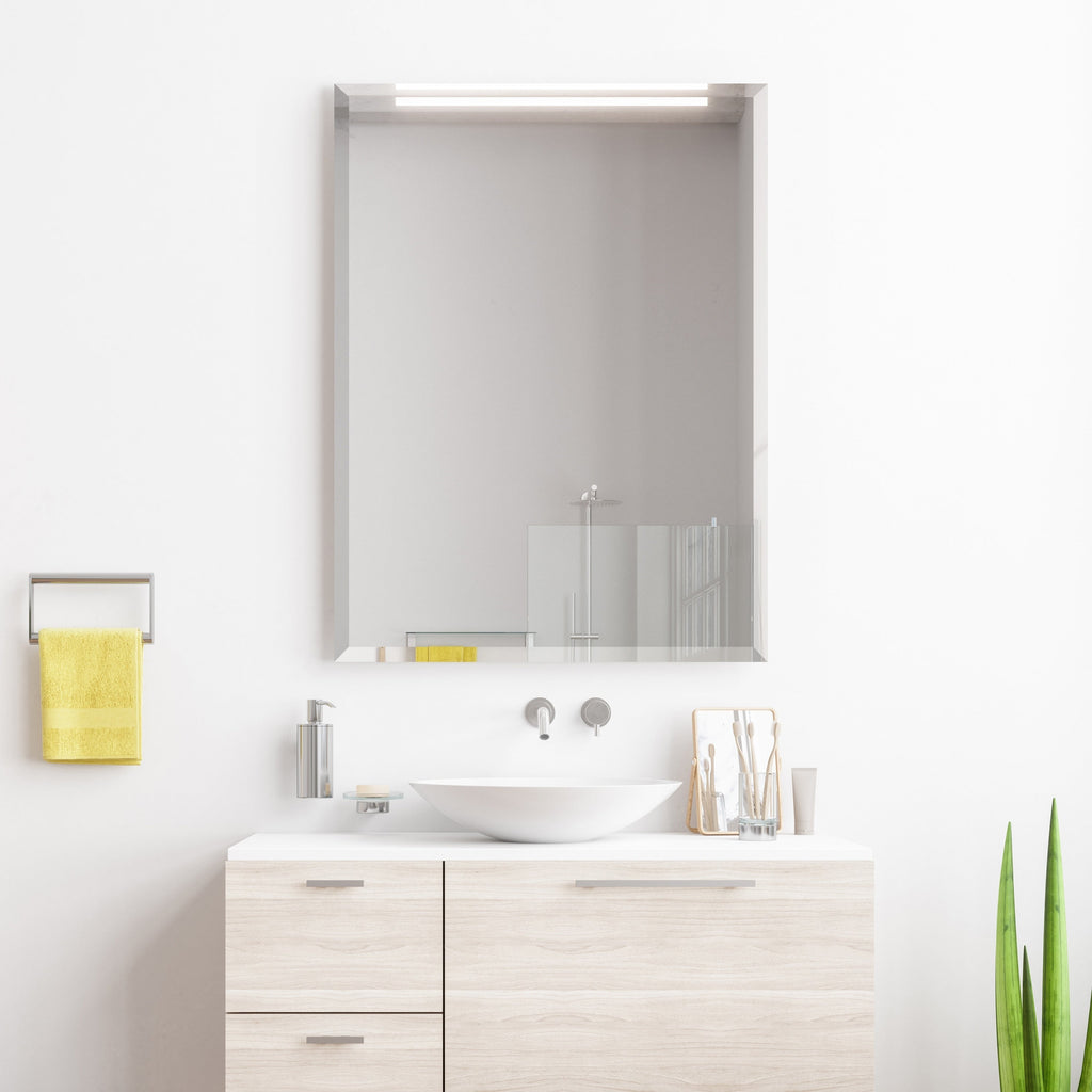 Frameless Beveled Prism Wall Mirror-Square/Rectangluar - Clear