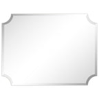 Miroir mural biseauté festonné rectangulaire sans cadre, pour salle de bain, coiffeuse, chambre à coucher, 1 bord biseauté - Transparent