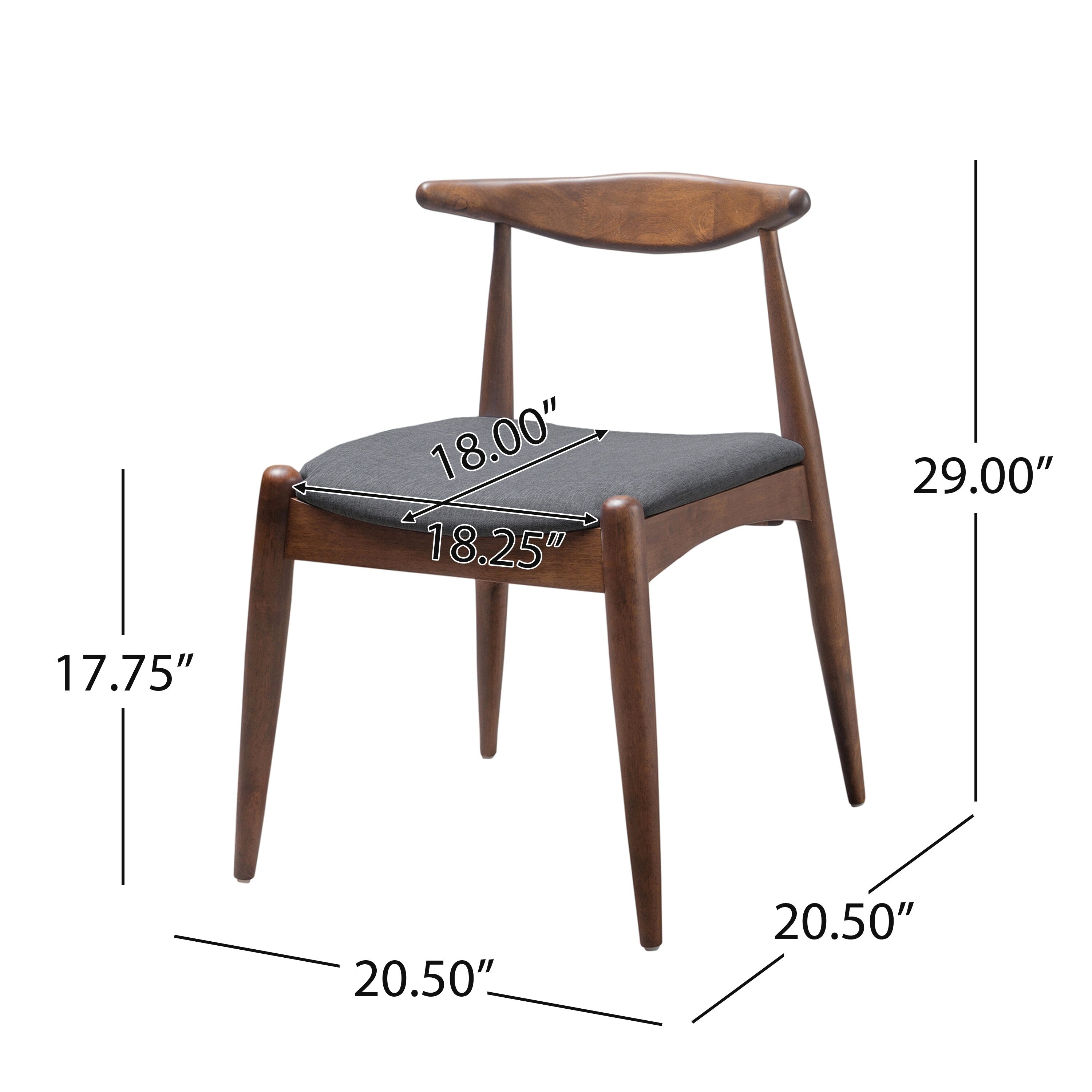 Chaises de salle à manger modernes du milieu du siècle Francie (lot de 2) par Christopher Knight Home - 20,50 L x 20,25 L x 29,75 H