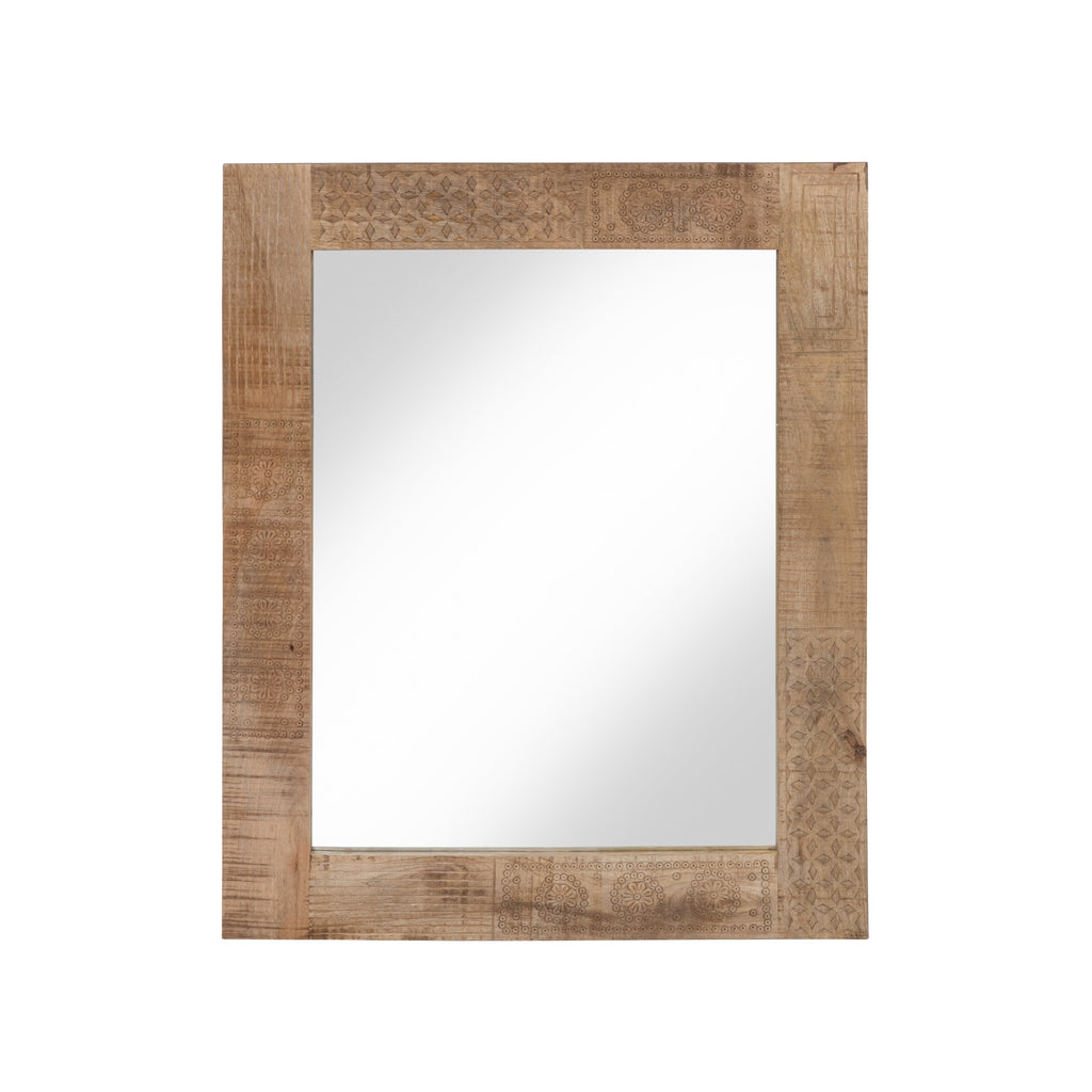 Miroir mural rustique en bois massif naturel Carina de Furniture of America