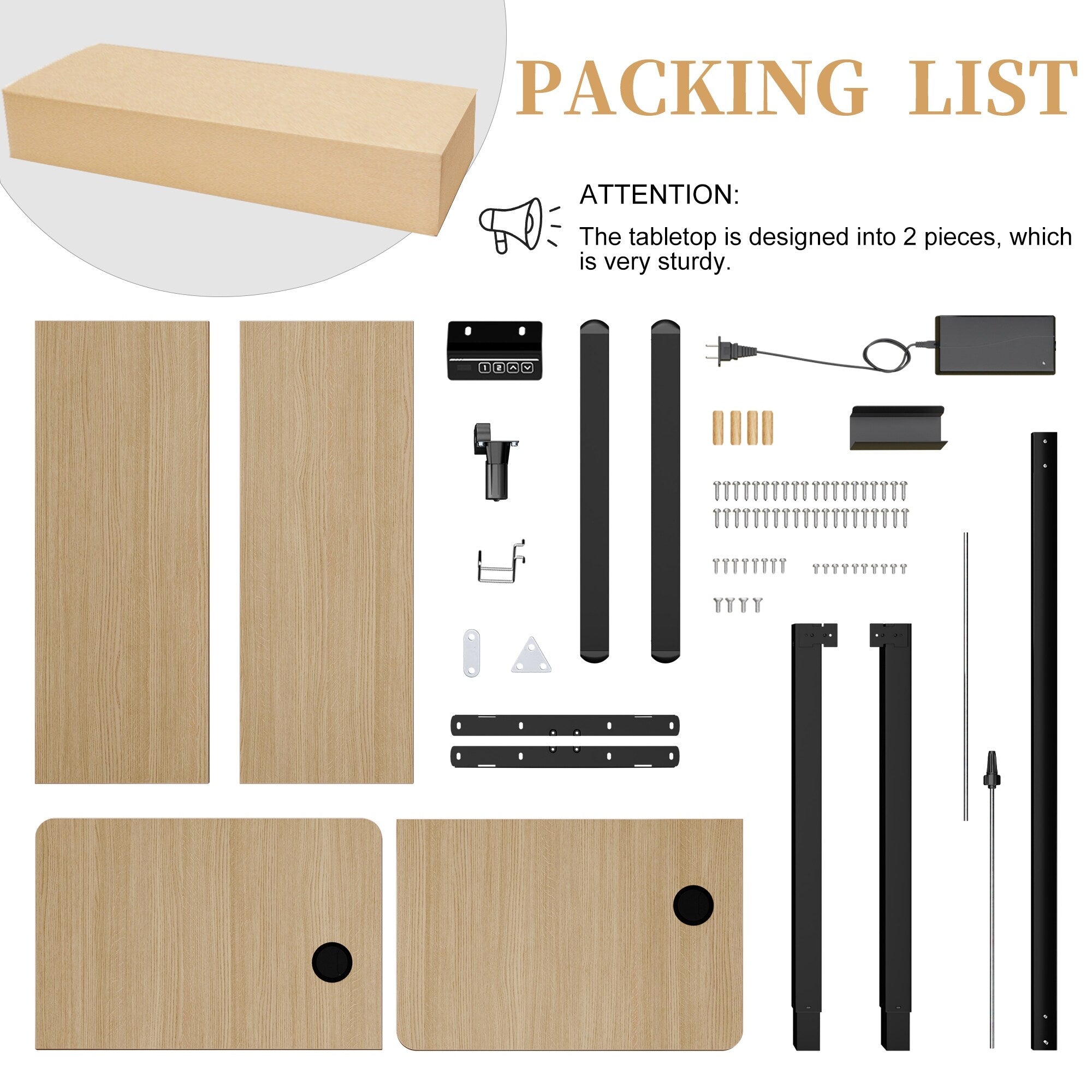 Bureau debout électrique réglable en hauteur Futzca, bureau assis-debout pour ordinateur avec panneau d'épissure