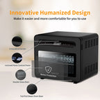 Four à pain combiné Geek Chef 26 QT avec friteuse à air et vapeur, 50 préréglages de cuisson, acier inoxydable noir