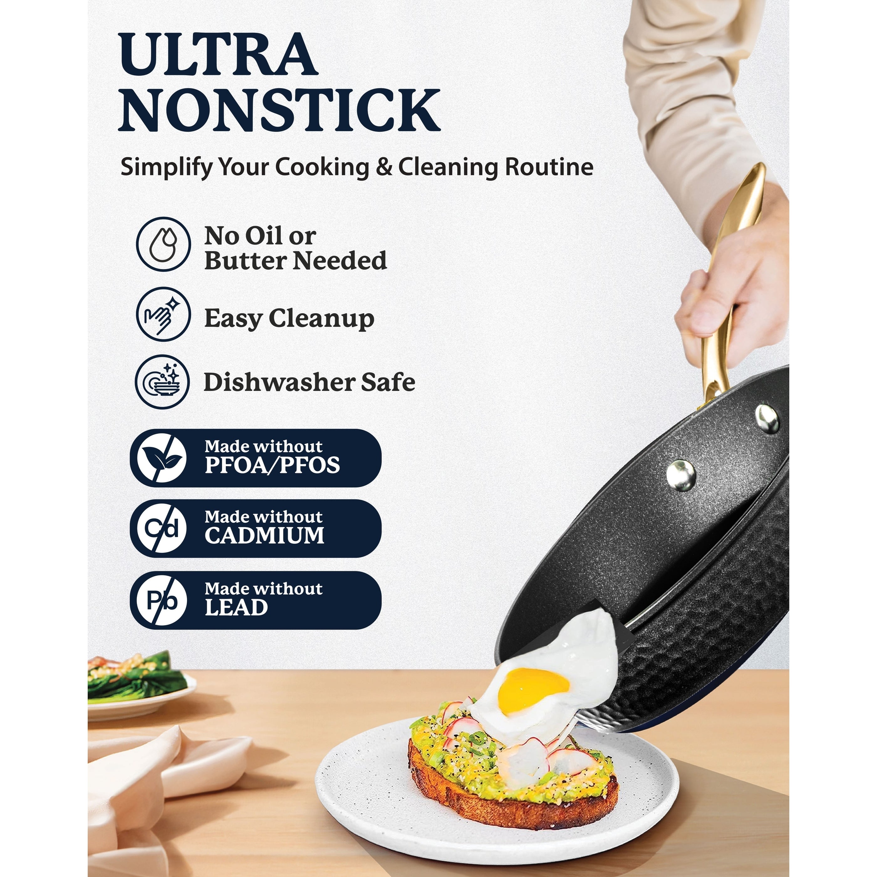 Batterie de cuisine antiadhésive martelée Granitestone Charleston 15 pièces