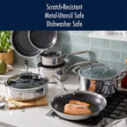 Ensemble de 3 poêles à frire HENCKELS Paradigm avec spatule et cuillère de service en prime - 5 pièces