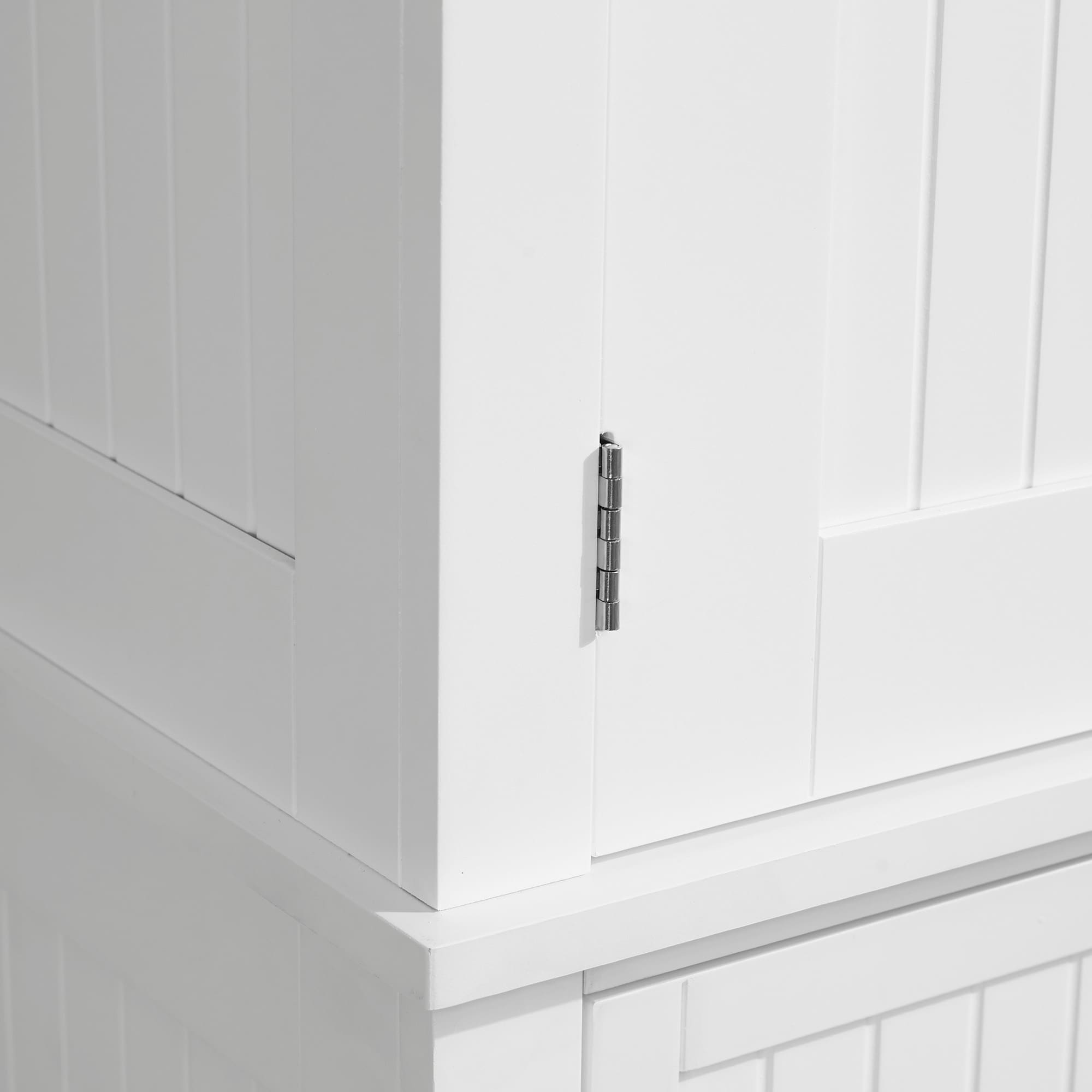 HOMCOM 72 Armoire de cuisine indépendante traditionnelle avec portes et 3 étagères réglables, blanc