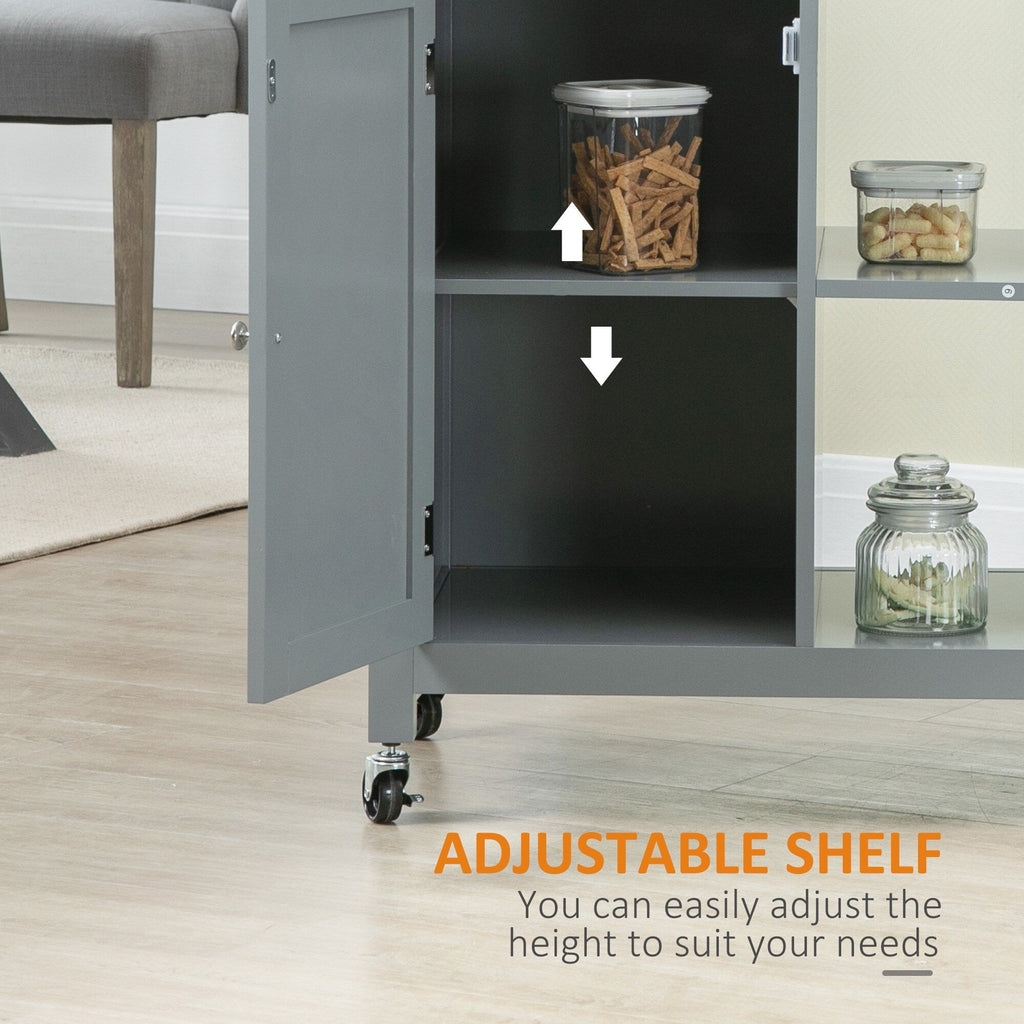 Desserte de cuisine HOMCOM, plateau en bois, sur roulettes, avec étagère ouverte et tiroir de rangement, pour salle à manger et cuisine