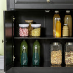 Buffet moderne HOMCOM avec placards de rangement, 2 tiroirs et étagères réglables, noir