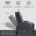 Fauteuil d'appoint HOMYKA avec dossier réglable et pouf de rangement