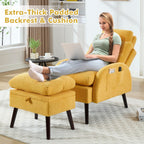 Fauteuil d'appoint HOMYKA avec dossier réglable et pouf de rangement