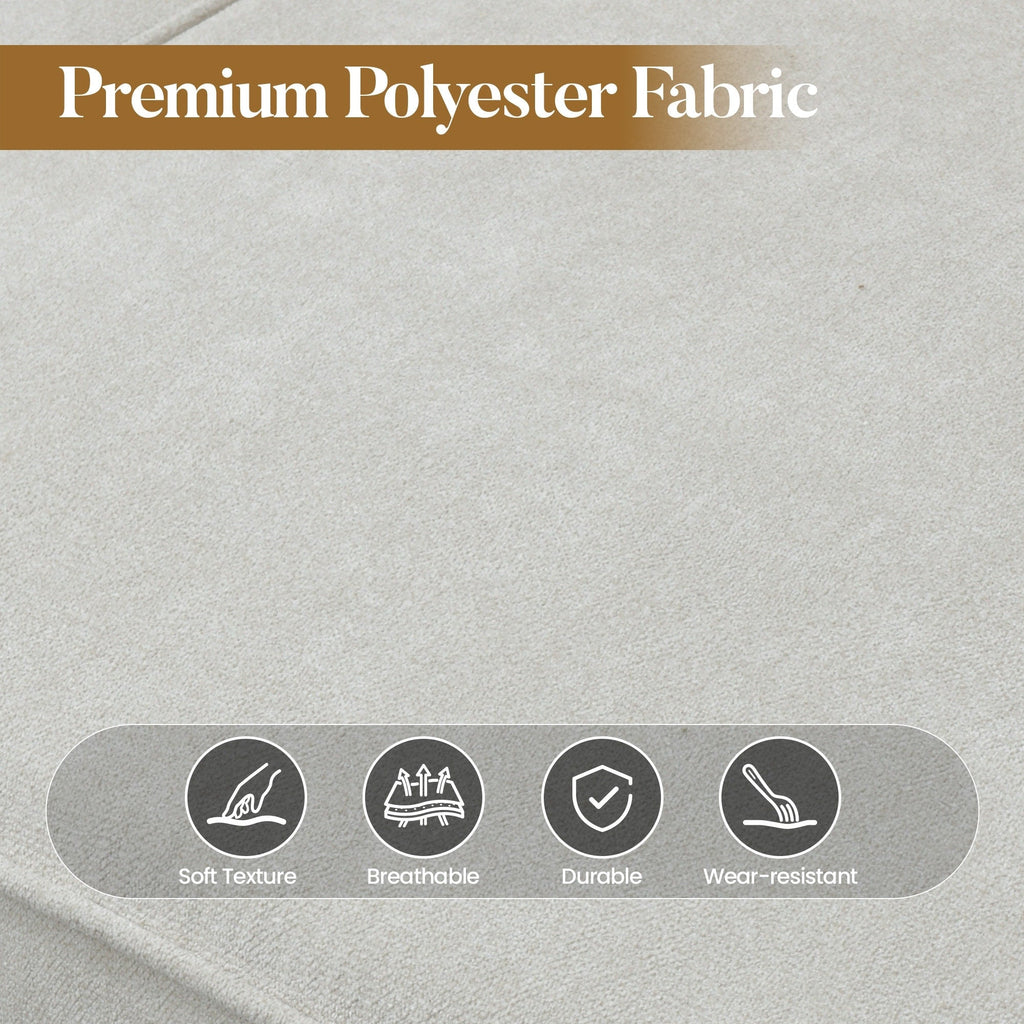 Canapé 3 places rembourré HOOOWOOO Mid-Century avec pieds en bois pour salon