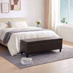 Pouf de rangement rectangulaire rembourré 50,3 x 17,50 x 18 po - Similicuir