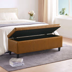 Pouf de rangement rectangulaire rembourré 50,3 x 17,50 x 18 po - Similicuir