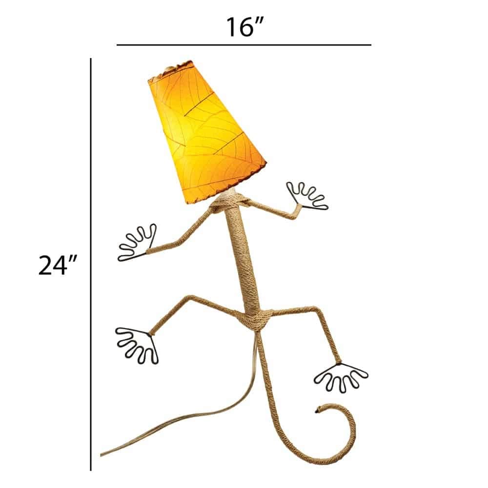 Eangee Handmade Gecko Wall Lamp Combo, Cocoa Leaves Shade, 16 x 7 x 24 in. - 16 x 7 x 24