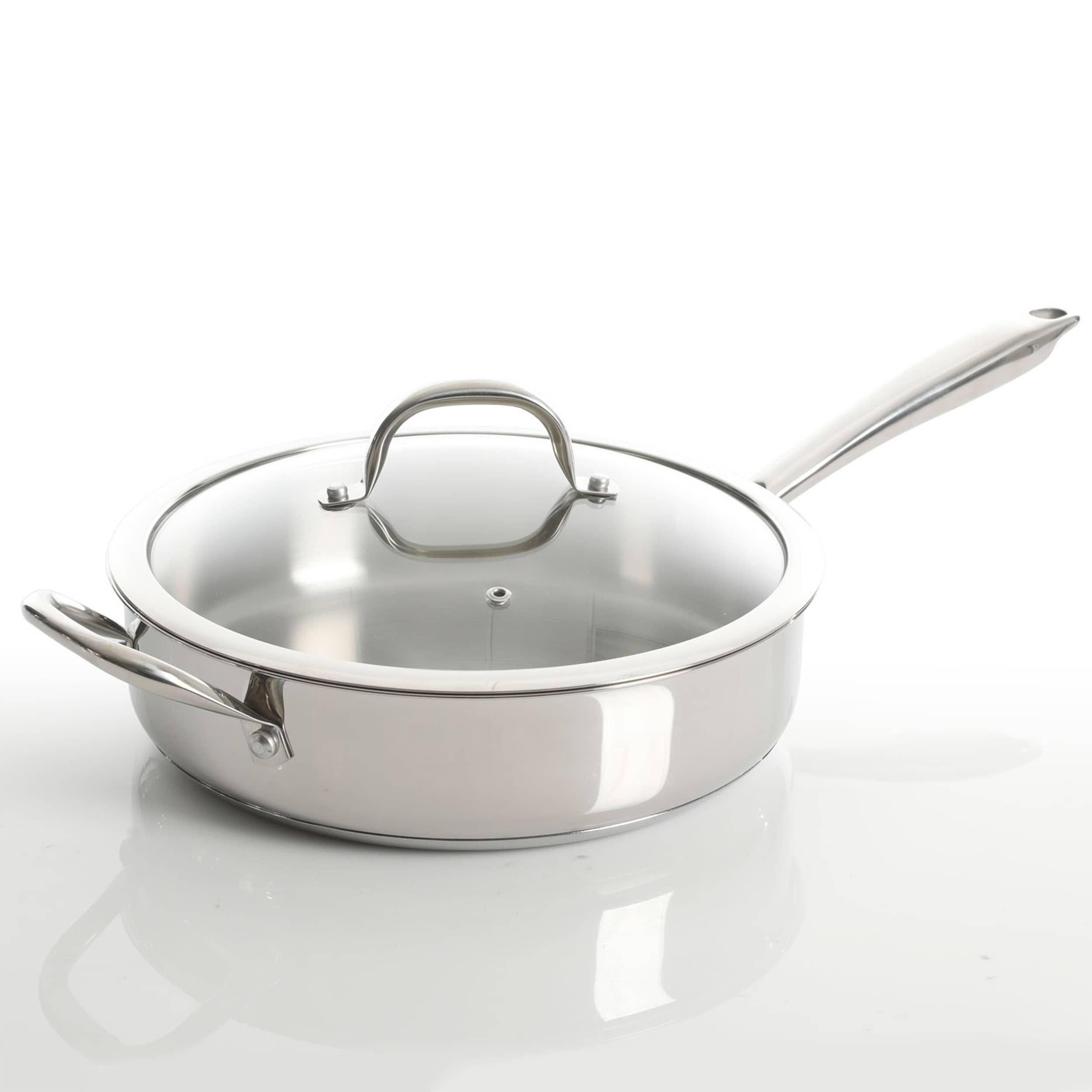 Batterie de cuisine robuste en acier inoxydable, 10 pièces