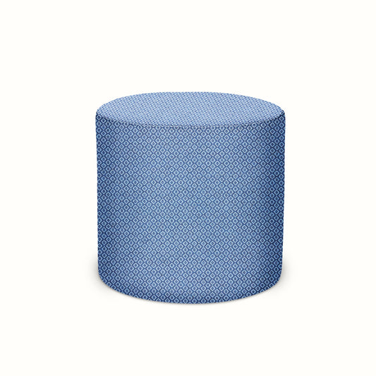 Pouf intérieur/extérieur en Peter Dunham Textiles Heera Capri/Indigo