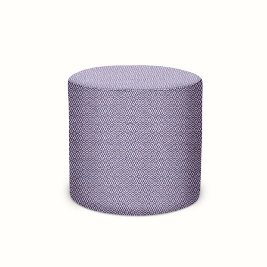 Pouf intérieur/extérieur en Peter Dunham Textiles Heera Rose/Indigo