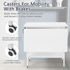 Table de bricolage réglable en hauteur avec étagères de rangement, table de découpe pliante mobile pour la maison, le bureau, la salle de couture, la salle d'artisanat