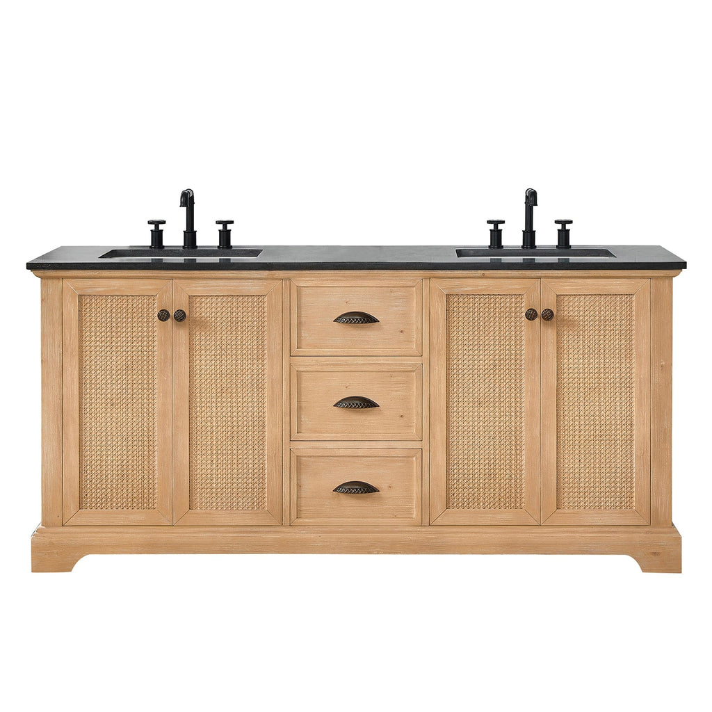 Meuble-lavabo Hervas avec plateau en marbre naturel sans miroir