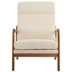 Chaise de loisirs à dossier haut en bois massif avec accoudoirs et dossier Chaise d'appoint