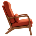 Chaise de loisirs à dossier haut en bois massif avec accoudoirs et dossier Chaise d'appoint