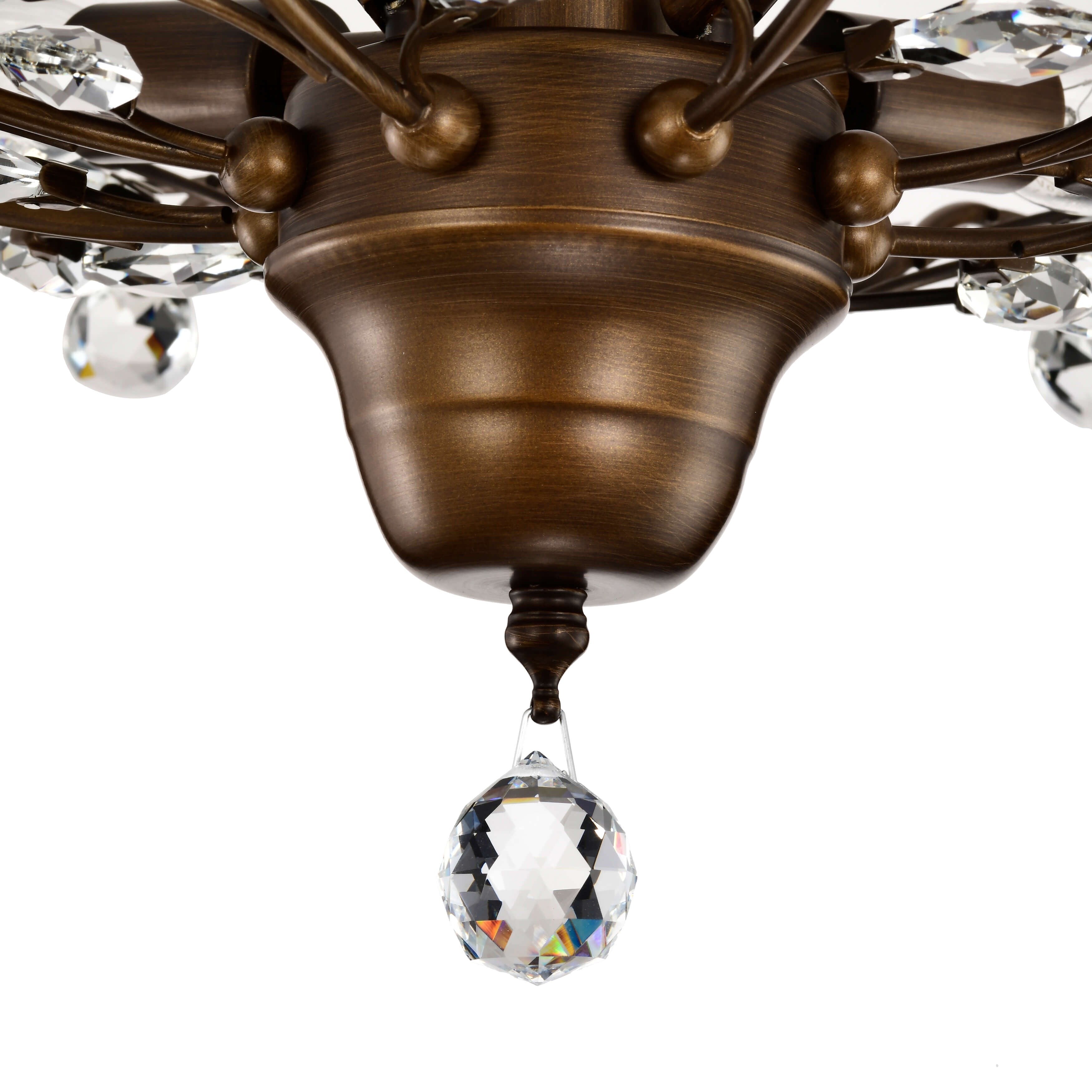 Plafonnier à 4 lumières en cristal avec feuilles de houx