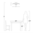 Plafonnier à 4 lumières en cristal avec feuilles de houx