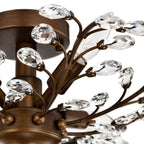 Plafonnier à 4 lumières en cristal avec feuilles de houx