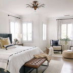 Plafonnier à 4 lumières en cristal avec feuilles de houx