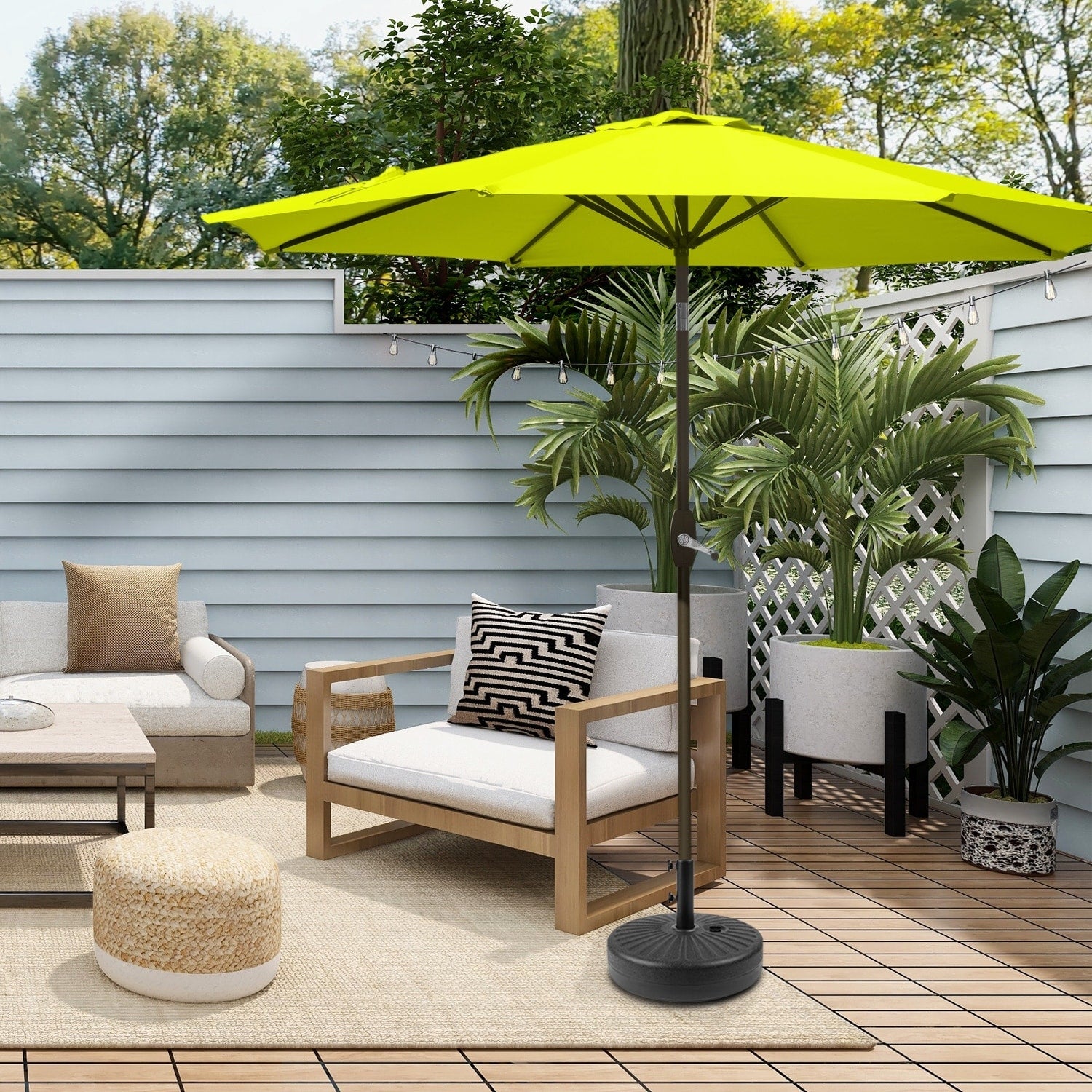 Parasol de patio Holme de 9 pieds et support de base