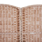 Paravent de séparation HomCom en osier tressé à six panneaux, 1,80 m de haut, en bois blond naturel
