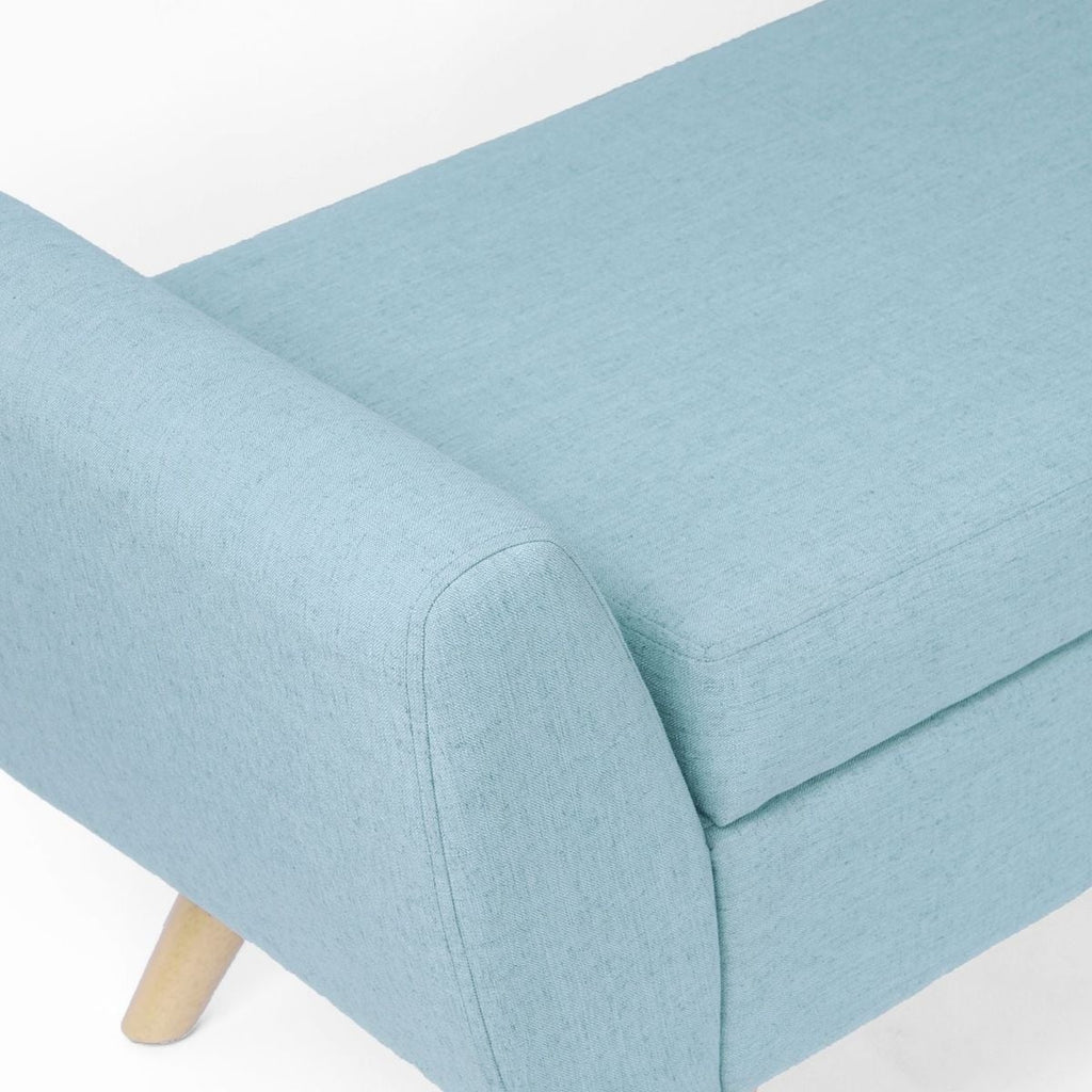 Banc de rangement moderne Sherpa avec pieds en bois HomePop