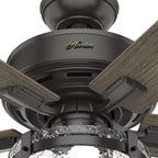 Ventilateur de plafond intérieur/extérieur Hunter 52 Canyon Ridge, éclairage LED, télécommande portative - Style campagnard, rustique, industriel