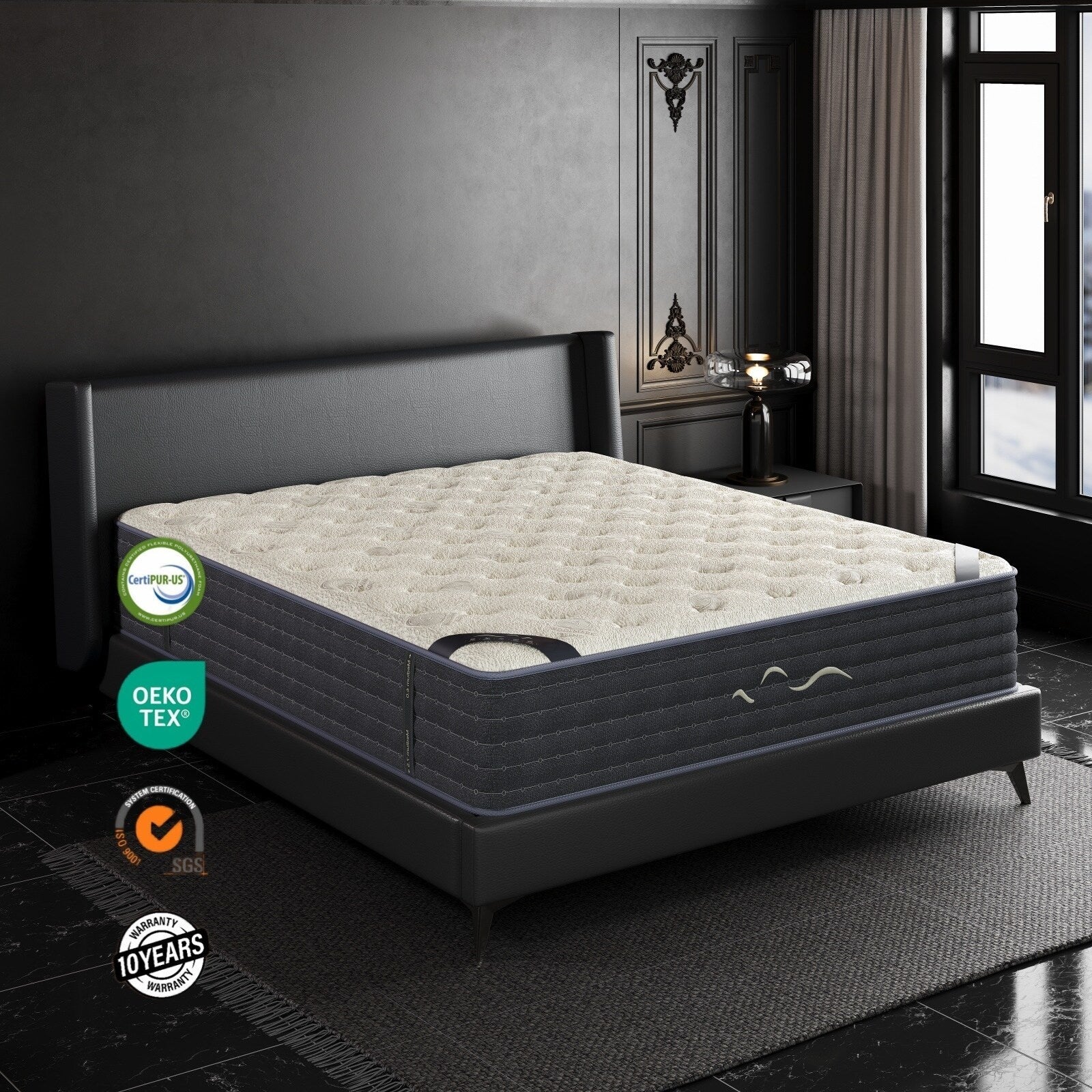 Matelas hybride double face luxueux SweDrea de 14 po – Ferme/Mince, certifié CertiPUR-US, SGS et OEKO-TEX