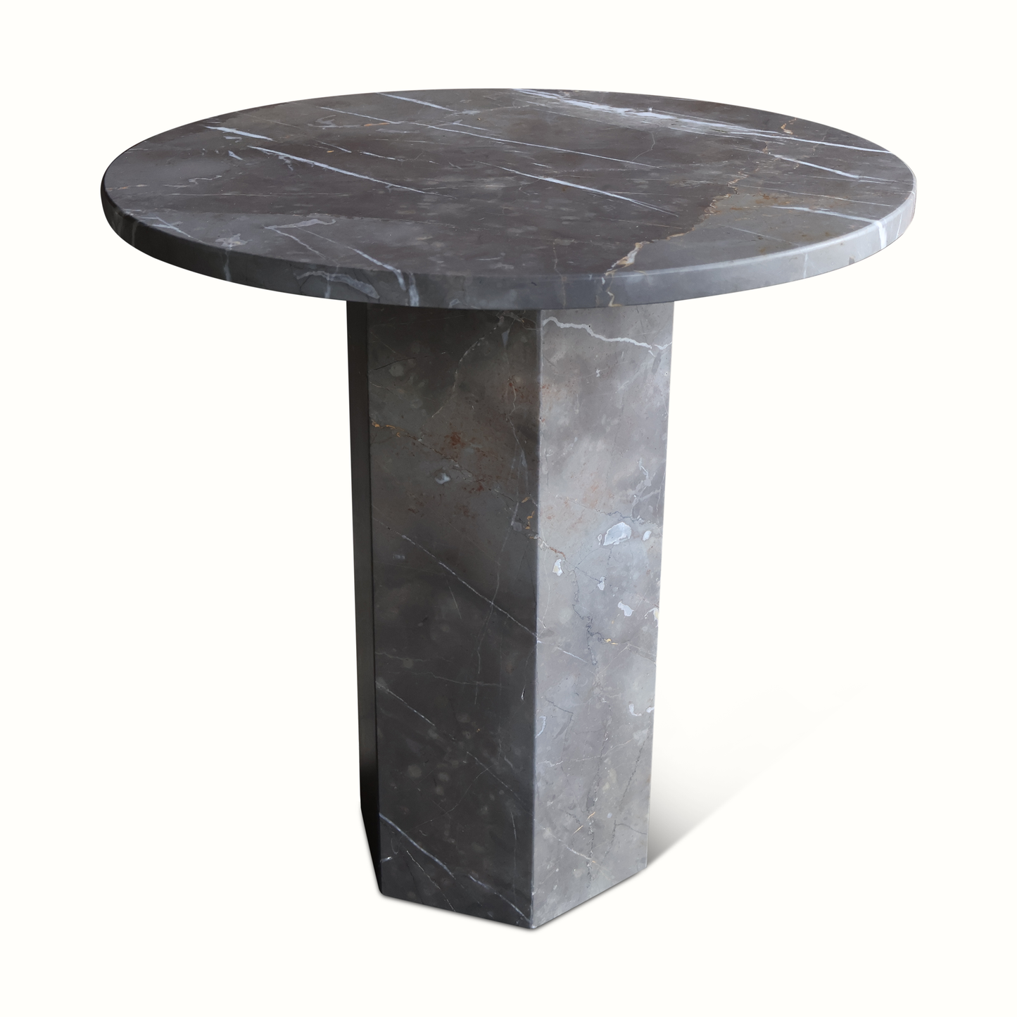 Table sur pied en marbre sur base hexagonale