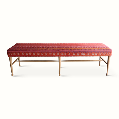 Banc Madison en textile de laine vintage