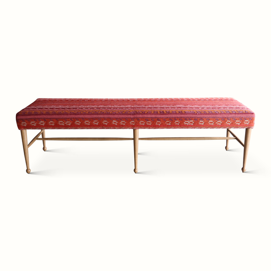 Banc Madison en textile de laine vintage