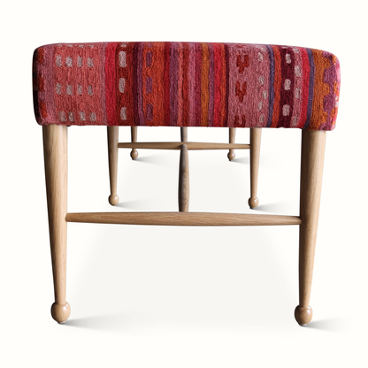 Banc Madison en textile de laine vintage
