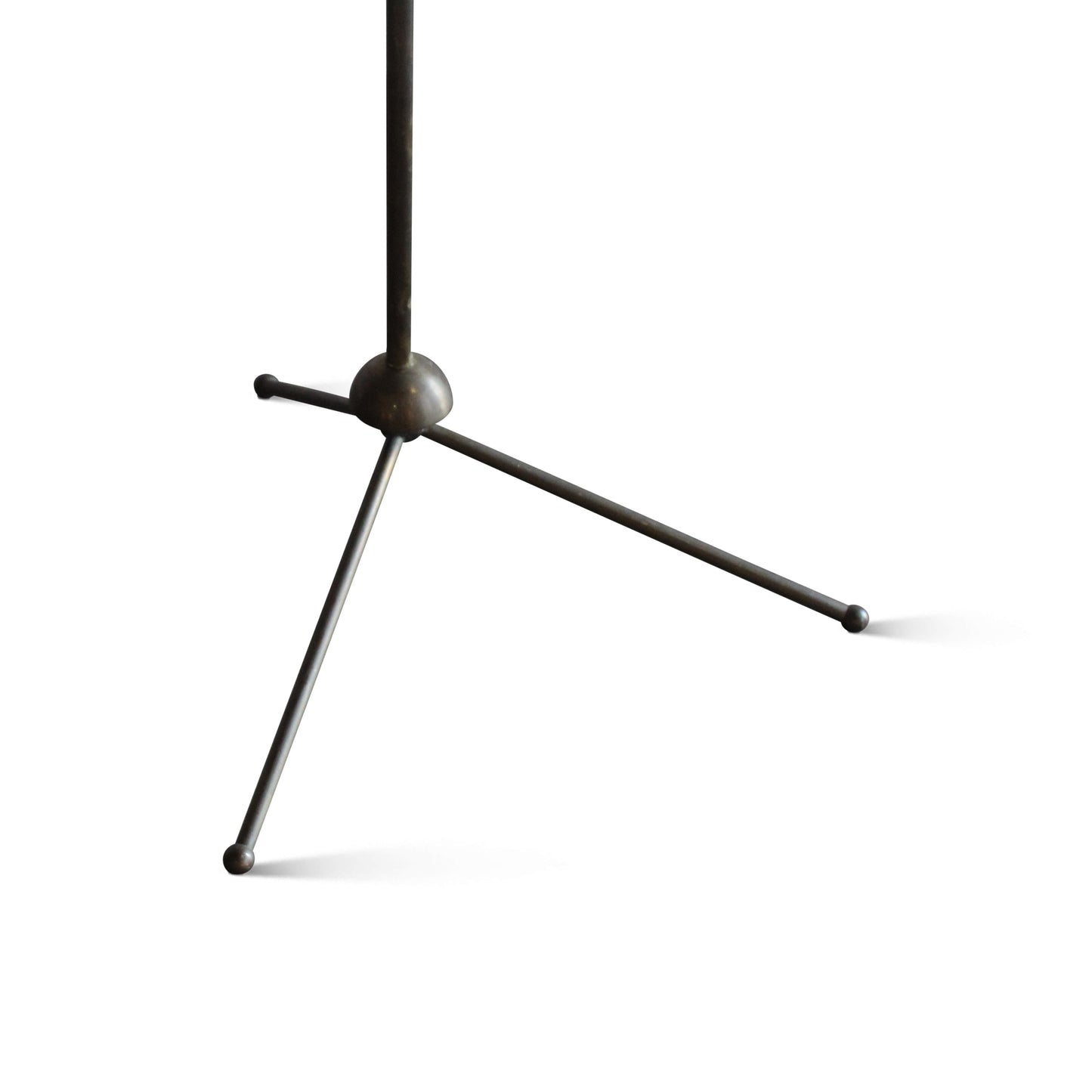 Lampadaire vintage en laiton et rotin, France, années 1950