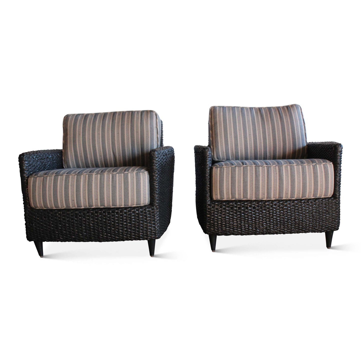 Paire de fauteuils vintage en jonc de mer tressé