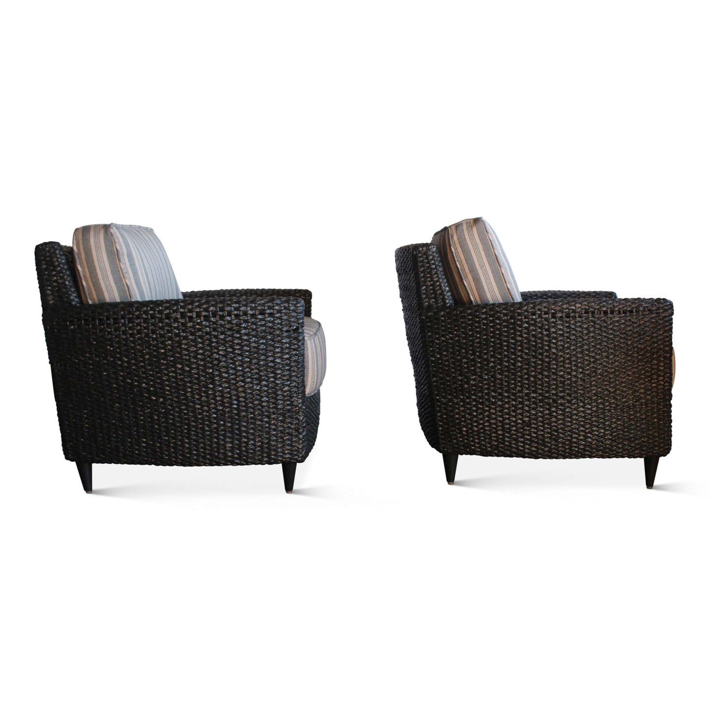 Paire de fauteuils vintage en jonc de mer tressé